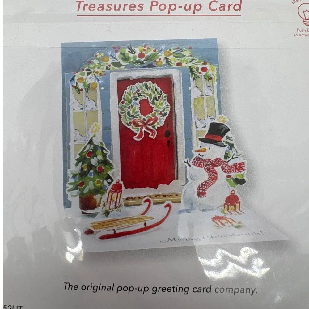 3 Up With Paper Treasures Pop‎ Up Greeting Card Set Christmas Nativity Door Bird